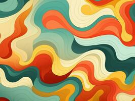 Colorful wavy background digital art illustration. generated ai photo