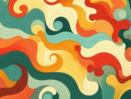 Colorful wavy background digital art illustration. generated ai photo