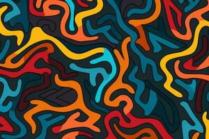 Colorful wavy background digital art illustration. generated ai photo