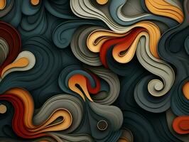 Colorful wavy background digital art illustration. generated ai photo