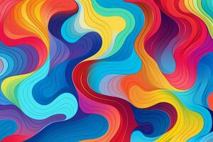 Colorful wavy background digital art illustration. generated ai photo