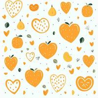Hearts with leaf pattern background design. ai generated free photo