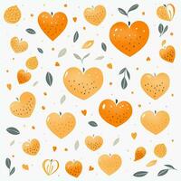 Hearts with leaf pattern background design. ai generated free photo