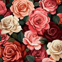 rose flower background design, red roses on black background. ai generated free photo