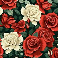 rose flower background design, red roses on black background. ai generated free photo