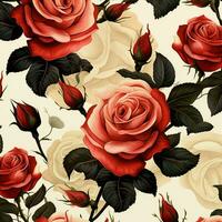 rose flower background design, red roses on black background. ai generated free photo