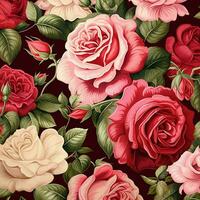 rose flower background design, red roses on black background. ai generated free photo
