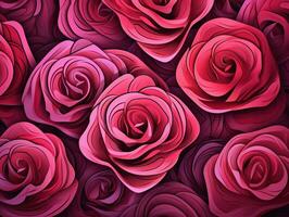 rose flower background design, red roses on black background. ai generated free photo