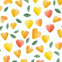 colorful hearts and leaves background design. ai generated free photo