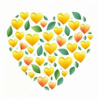 colorful hearts and leaves background design. ai generated free photo