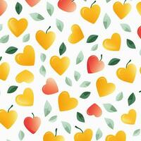 colorful hearts and leaves background design. ai generated free photo