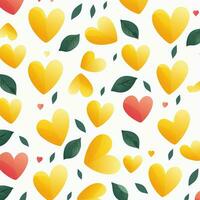 colorful hearts and leaves background design. ai generated free photo