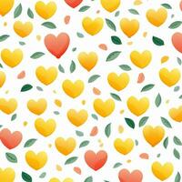 colorful hearts and leaves background design. ai generated free photo