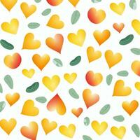 colorful hearts and leaves background design. ai generated free photo