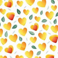 colorful hearts and leaves background design. ai generated free photo