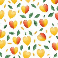 colorful hearts and leaves background design. ai generated free photo