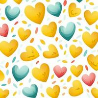 colorful hearts and leaves background design. ai generated free photo