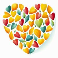 colorful hearts and leaves background design. ai generated free photo
