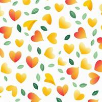 colorful hearts and leaves background design. ai generated free photo