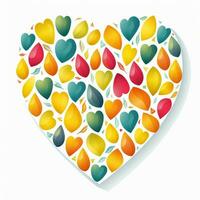 colorful hearts and leaves background design. ai generated free photo