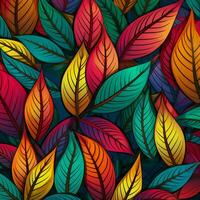 colorful tropical leaves background design. ai generated free photo