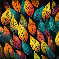 colorful tropical leaves background design. ai generated free photo