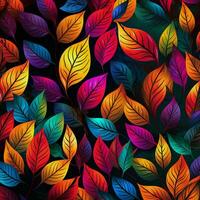 colorful tropical leaves background design. ai generated free photo