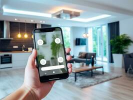 Modern smart home management system using augmented reality .Generative Ai photo