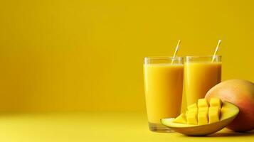 Healthy mango fruit smoothies.Generative Ai. photo