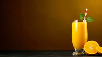 Healthy orange fruit smoothies.Generative Ai. photo