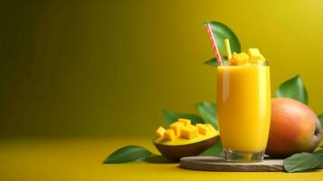 Healthy mango fruit smoothies.Generative Ai. photo