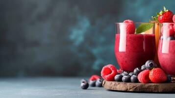 conjunto de Fruta batidos, sano Fruta batidos.generativos ai. foto