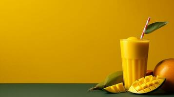 Healthy mango fruit smoothies.Generative Ai. photo