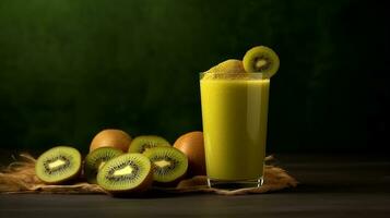 Healthy kiwi fruit smoothies.Generative Ai. photo