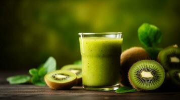 Healthy kiwi fruit smoothies.Generative Ai. photo