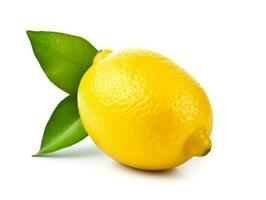Lemon isolated on white background .Generative Ai. photo