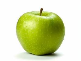 Green apple isolated on white background .Generative Ai. photo