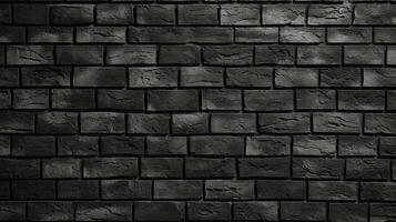 Black brick wall.Generative Ai. photo