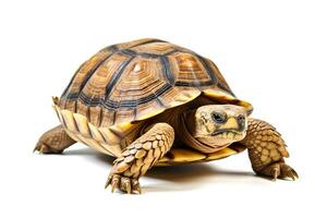 Tortoise on white background.Generative Ai. photo