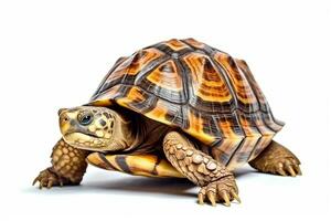 Tortoise on white background.Generative Ai. photo