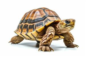 Tortoise on white background.Generative Ai. photo