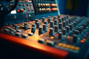 Studio sound mixer for recording control systems.Generative Ai. photo