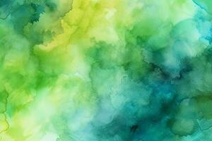 Abstract Watercolor and Green Background .Generative Ai. photo