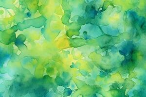 Abstract Watercolor and Green Background .Generative Ai. photo