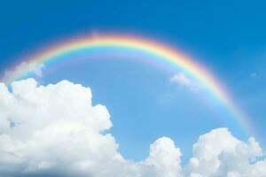 Beautiful rainbow with cloud.Generative Ai. photo