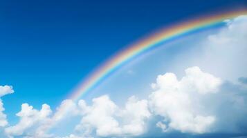 Beautiful rainbow with cloud.Generative Ai. photo