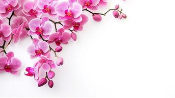 Pink orchid isolated on white background.Generative Ai. photo