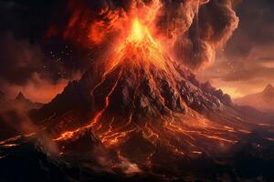 volcano eruption.Generative Ai. photo