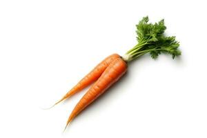 Fresh Carrots isolated on white background.Generative Ai. photo