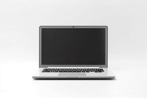 Modern laptop or notebook isolated on white background.Generative Ai. photo